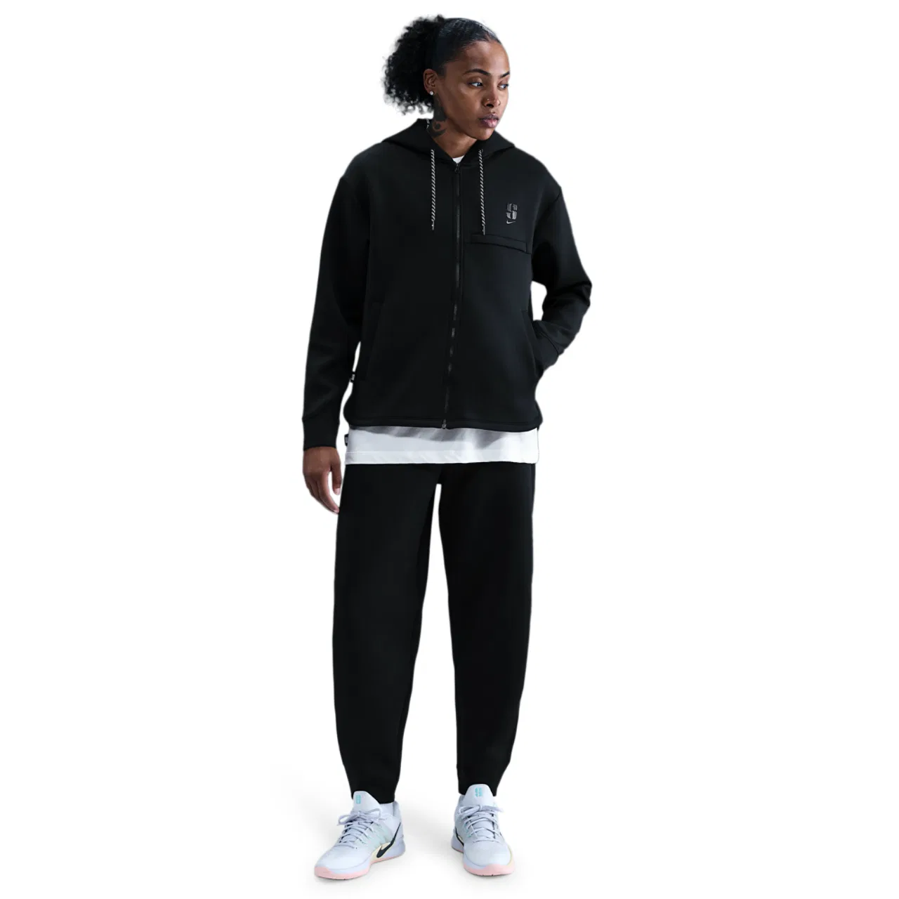 Женское худи Nike Dri-FIT Sabrina Signature Full-Zip, черный — фото 4