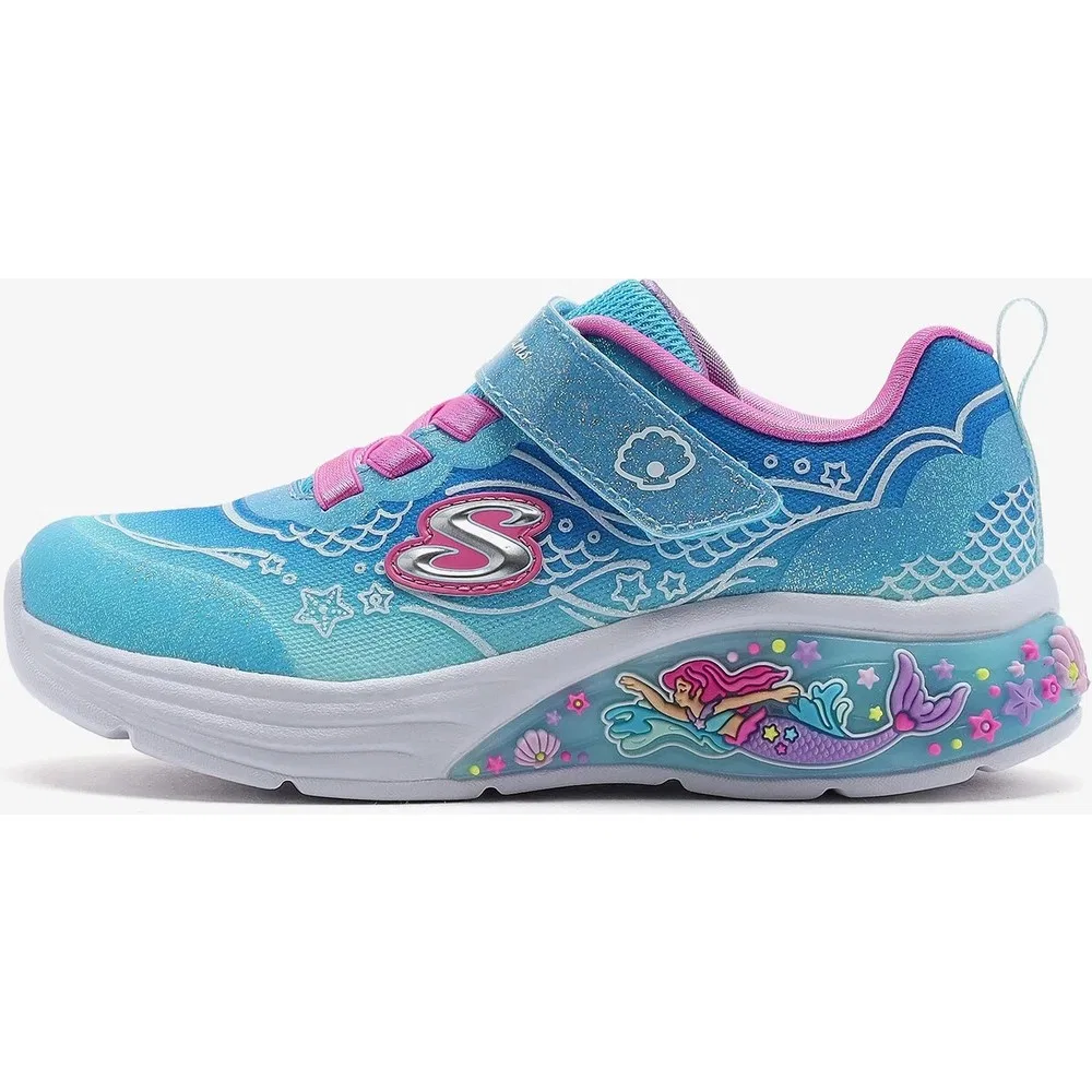 Детские кроссовки для девочек с подсветкой My Dreamers - Lil Mermaid, Blue Skechers