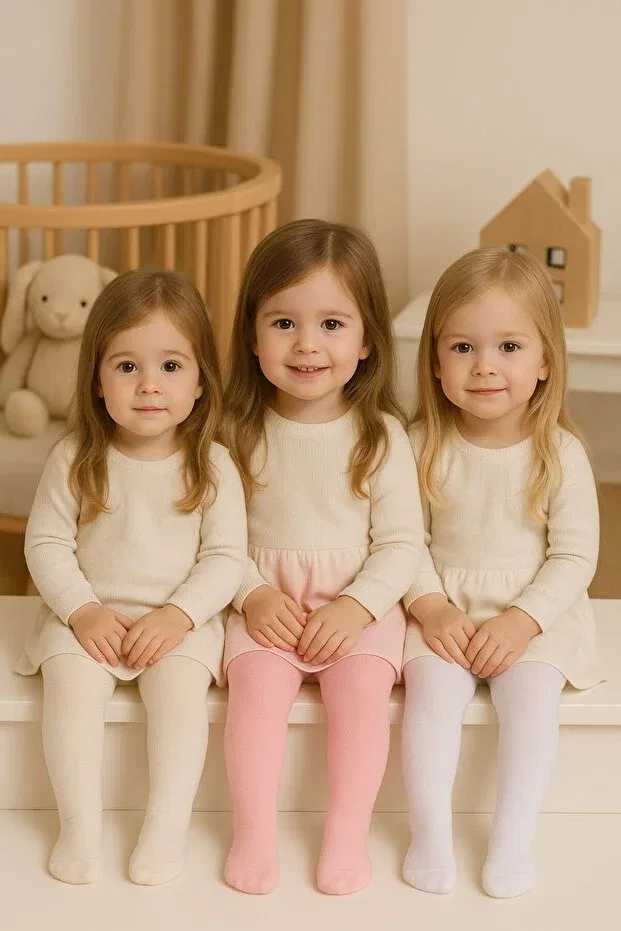 Детские колготки для девочек хлопковые комплект 3 шт Peppino, Multicolor