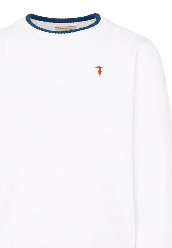 Джемпер хлопковый Maglione Tru Trussardi Junior, белый — фото 3