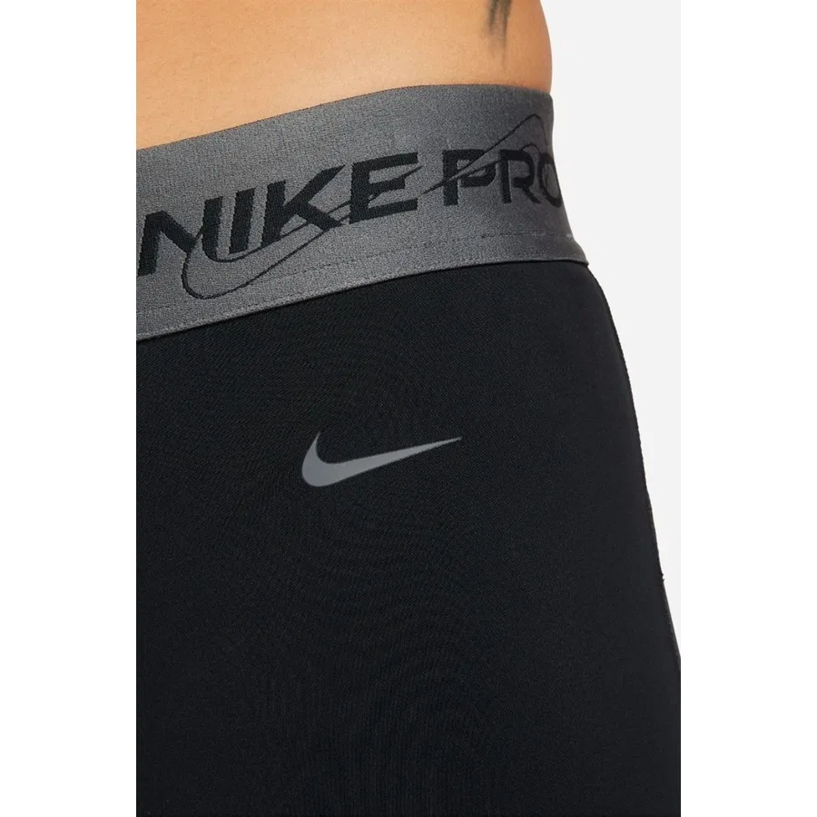 Женские спортивные леггинсы с принтом Nike Pro Dri-FIT Mid Rise 7/8, Черный — фото 3