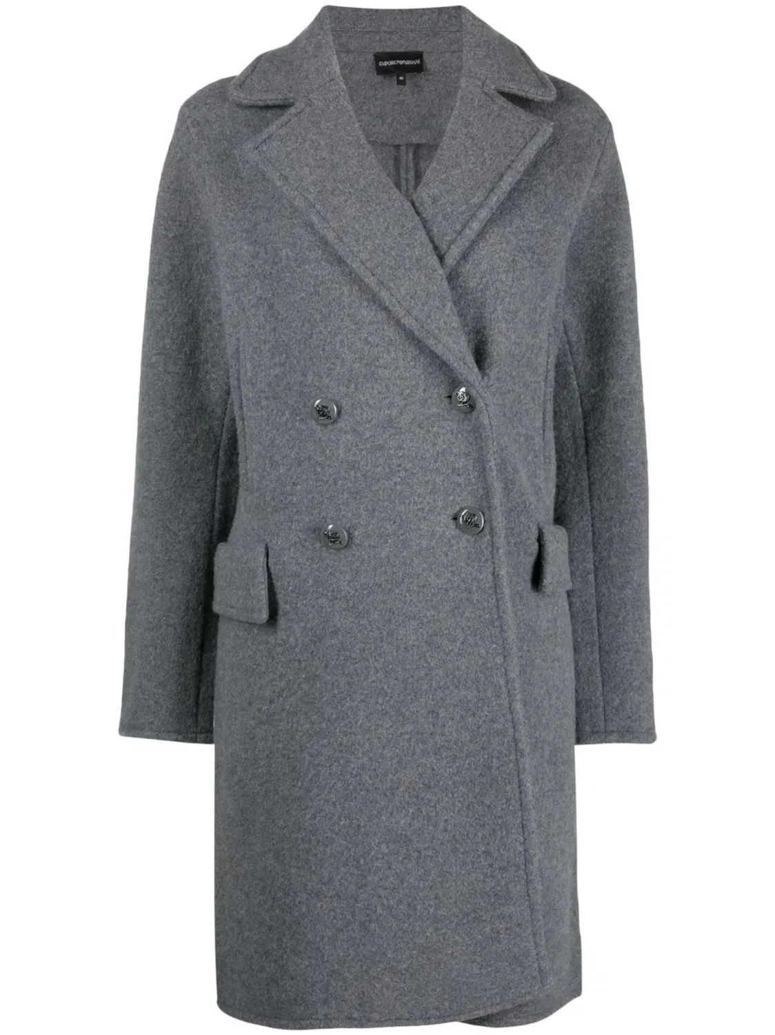 Emporio Armani Двубортное Серое Пальто