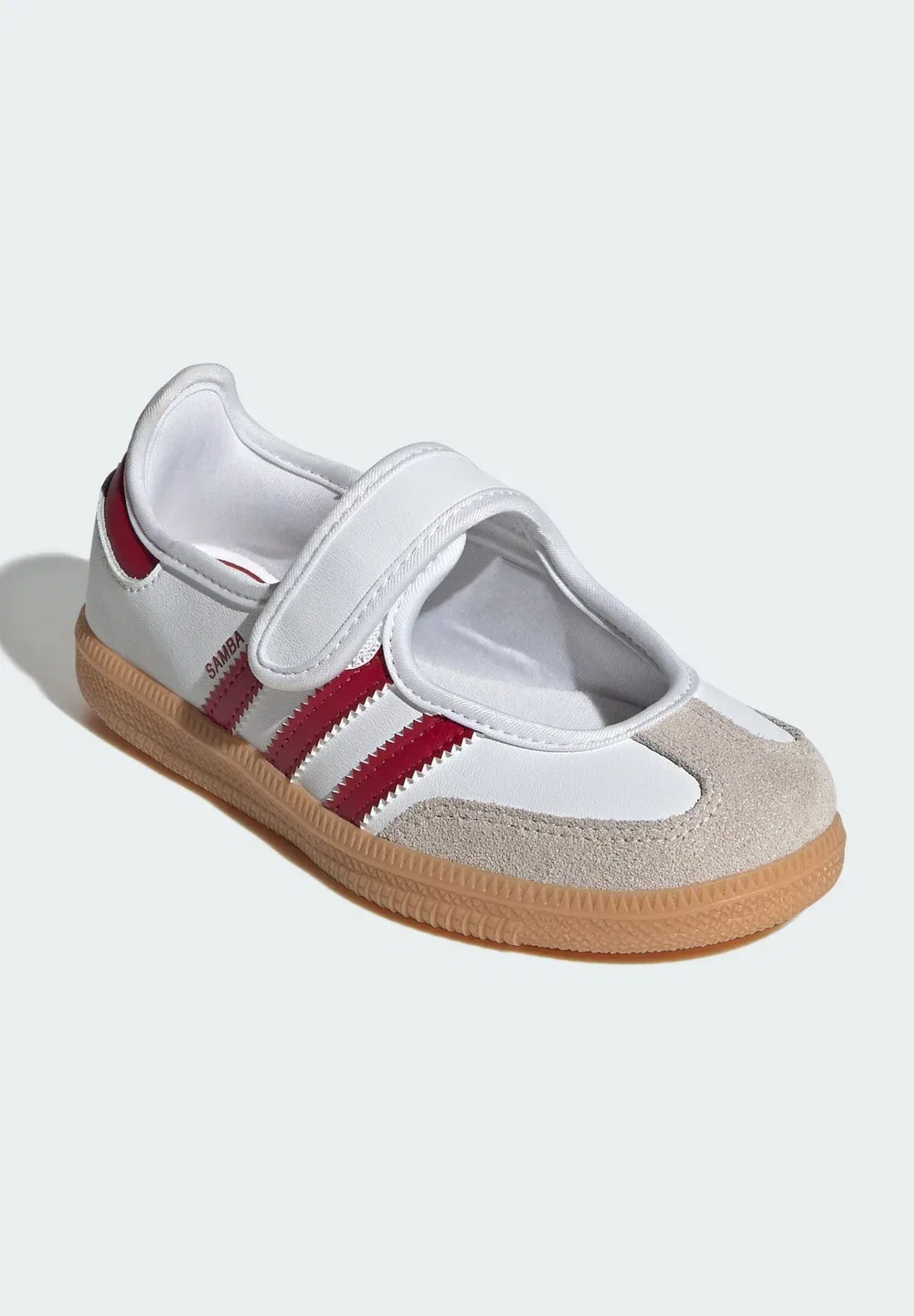 Балетки Samba Jane Ballerina с ремешком на щиколотке Adidas Originals, Cloud White Team Victory Red Gum — фото 2