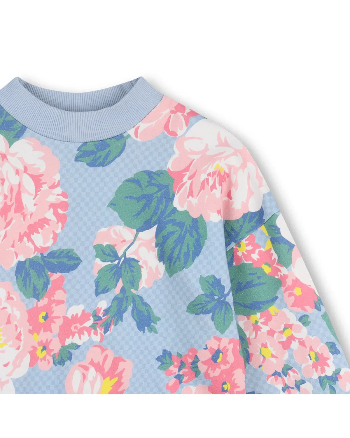 Детская худи для девочек с принтом Kenzo Kids, Azul Claro — фото 2