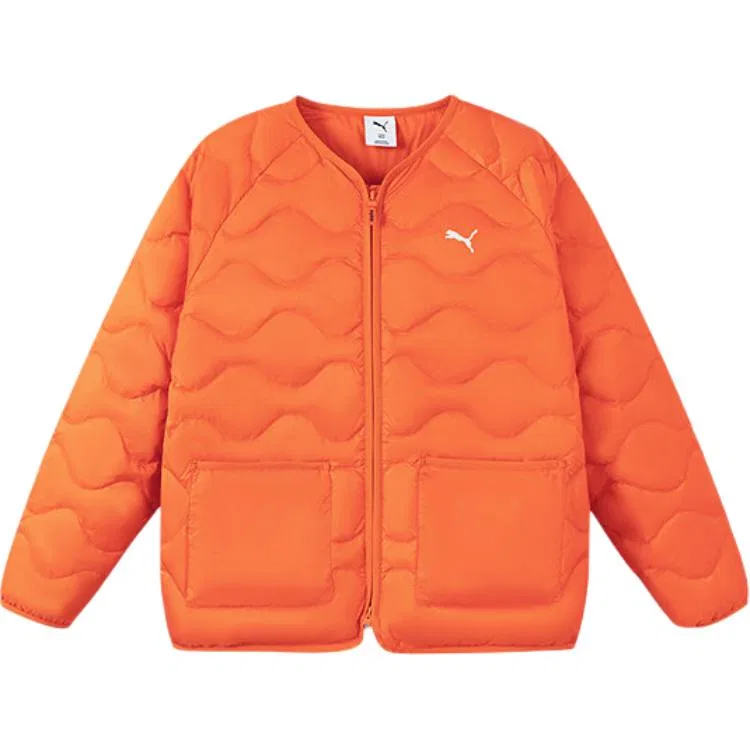 Детский пуховик без воротника Orange Red 60591 Unisex Down Jackets V Neck Thin PUMA