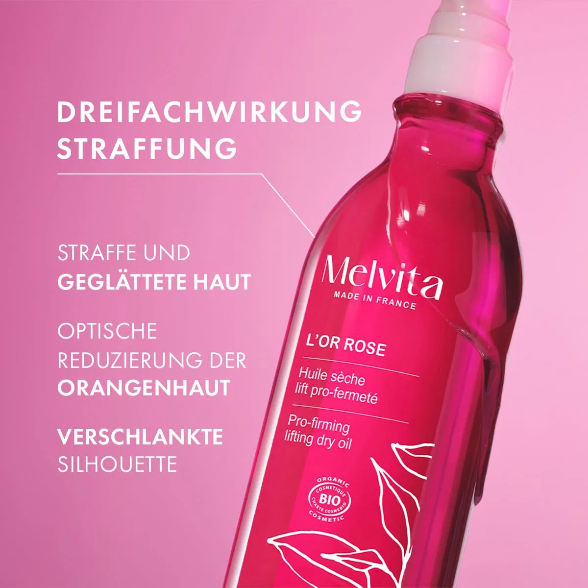 Масло для тела сухое Melvita Rose Gold Lift, 50 мл — фото 2