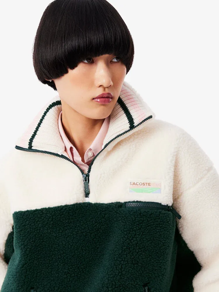 Худи женское LACOSTE SF5266-55N Polar Fleece, с молнией, темно-синий — фото 2