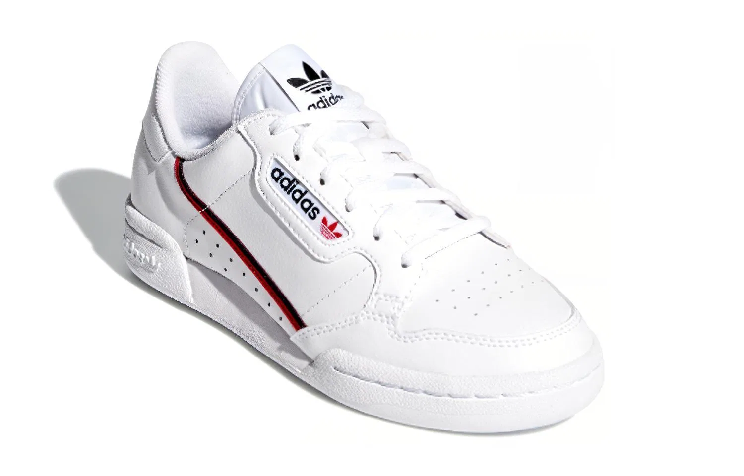 Детские кожаные кроссовки с ретро-дизайном Continental 80 Adidas Originals, White Navy Scarlet — фото 4
