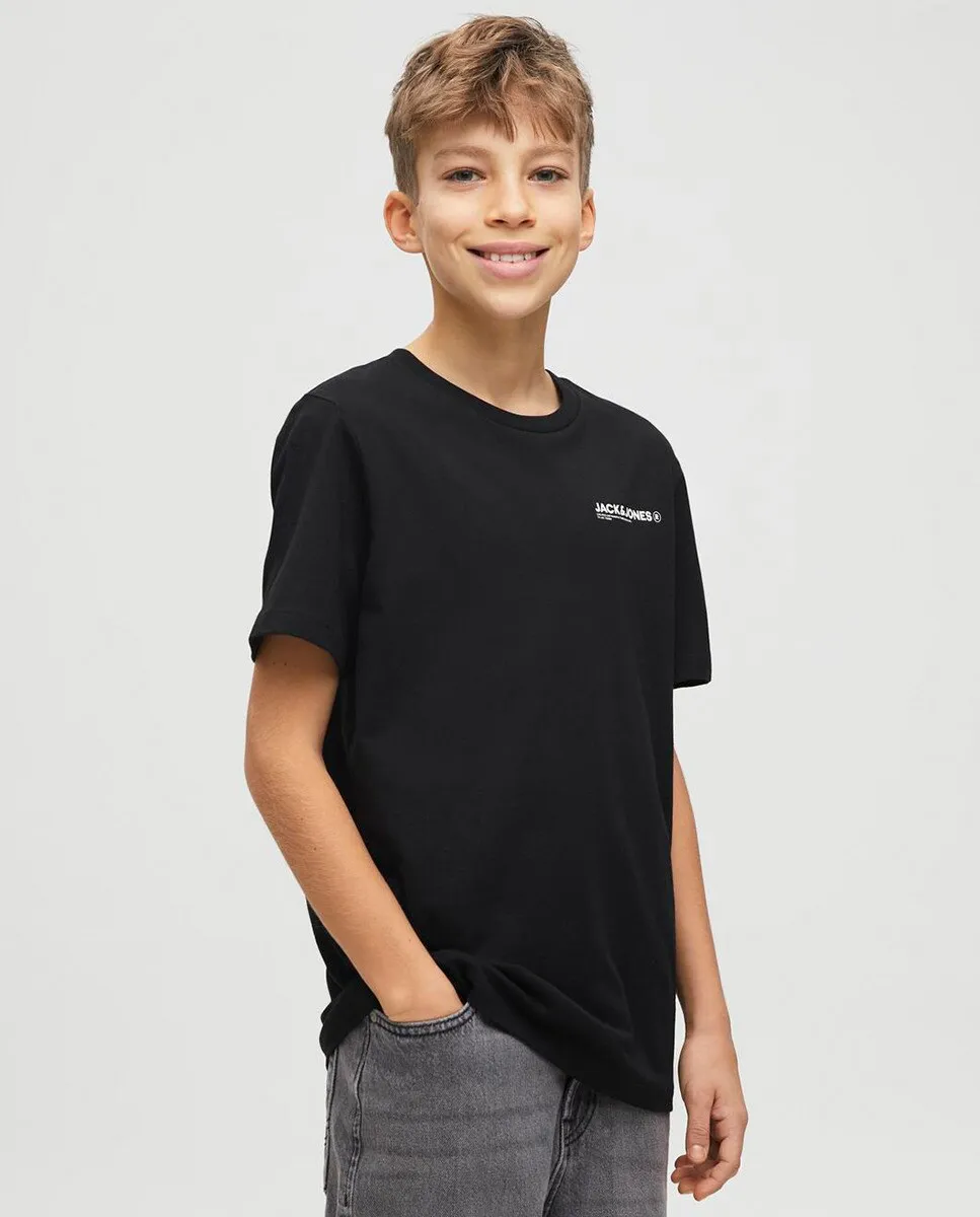 

Футболка для мальчика с короткими рукавами, прямого кроя Jack & Jones, черный