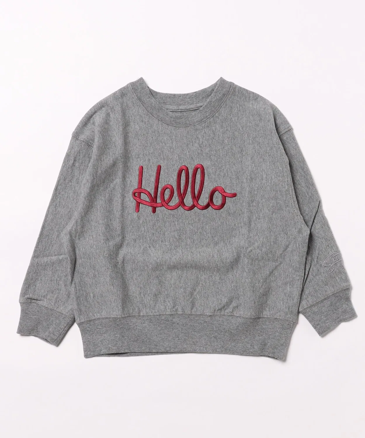 Детский свитшот с длинным рукавомс вышивкой HELLO Sweat Smoothy, Темно-серый