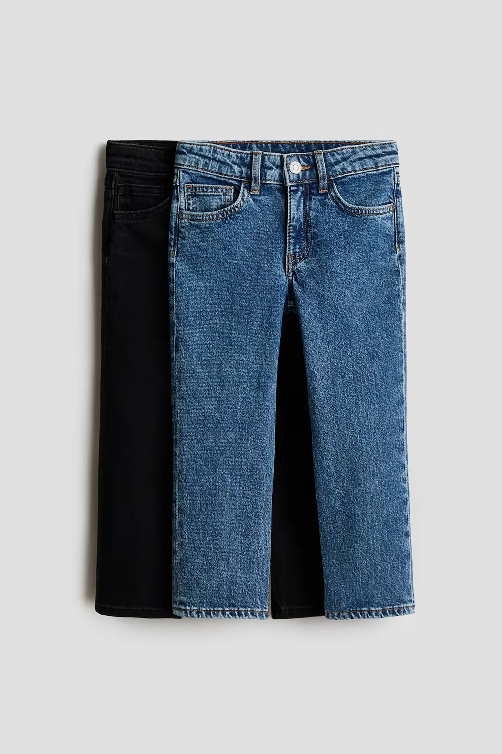 Комплект из 2 джинсов свободного кроя H&M, Denimschwarz/Denimblau