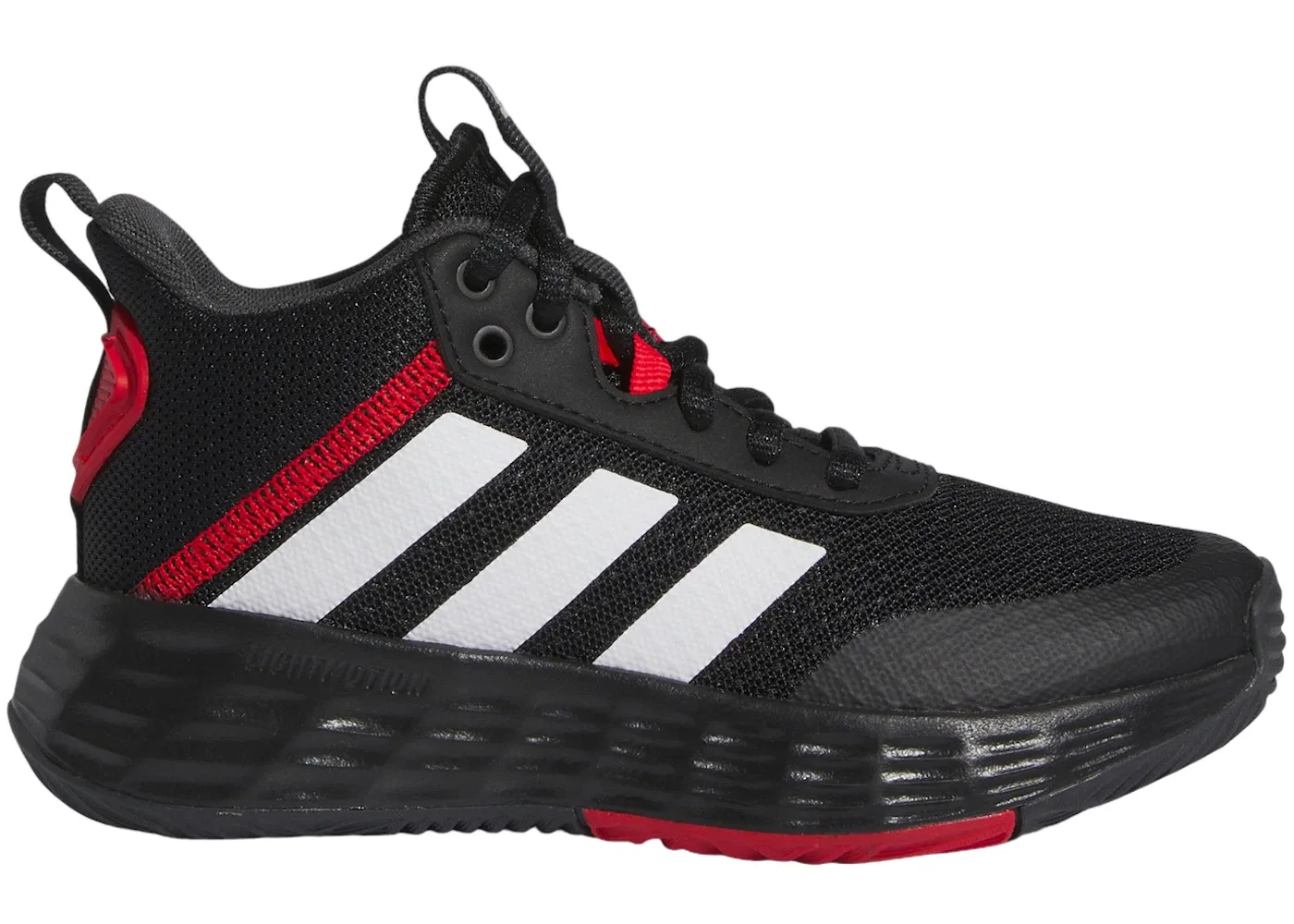 Детские кроссовки для мальчиков с шнуровкой Adidas Ownthegame 2.0, Core Black Cloud White Vivid Red