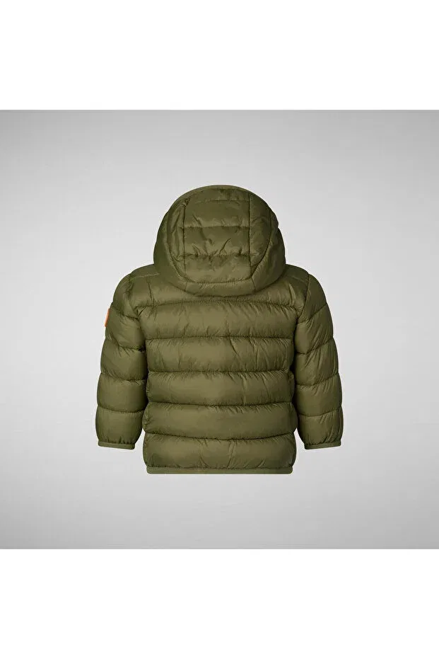 Детский пуховик для девочек с капюшоном Wally Save The Duck, Khaki — фото 2