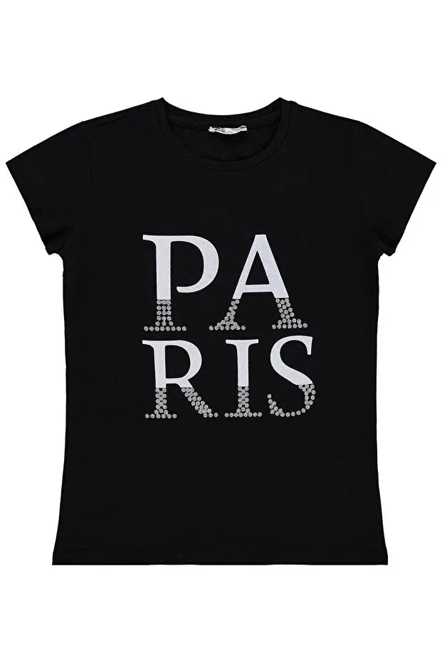 Детская футболка для девочек с принтом Paris Civil Girls, Black