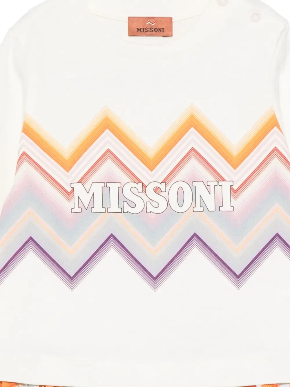 Платье с зигзагообразным и логотипным принтом Missoni Kids, бежевый — фото 3