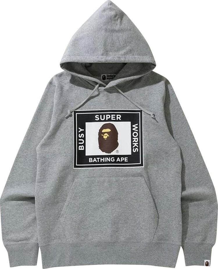 

Худи BAPE Super Busy Works Pullover Hoodie 'Grey', серый