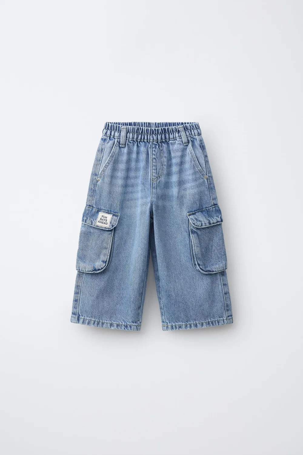 Джинсы-карго Balloon с этикеткой ZARA, Mid-blue