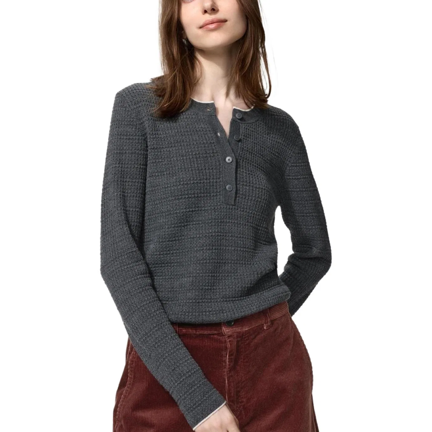 Женский свитер с воротником-стойкой UNIQLO Comptoir Des Cotonniers, Dark Gray — фото 3