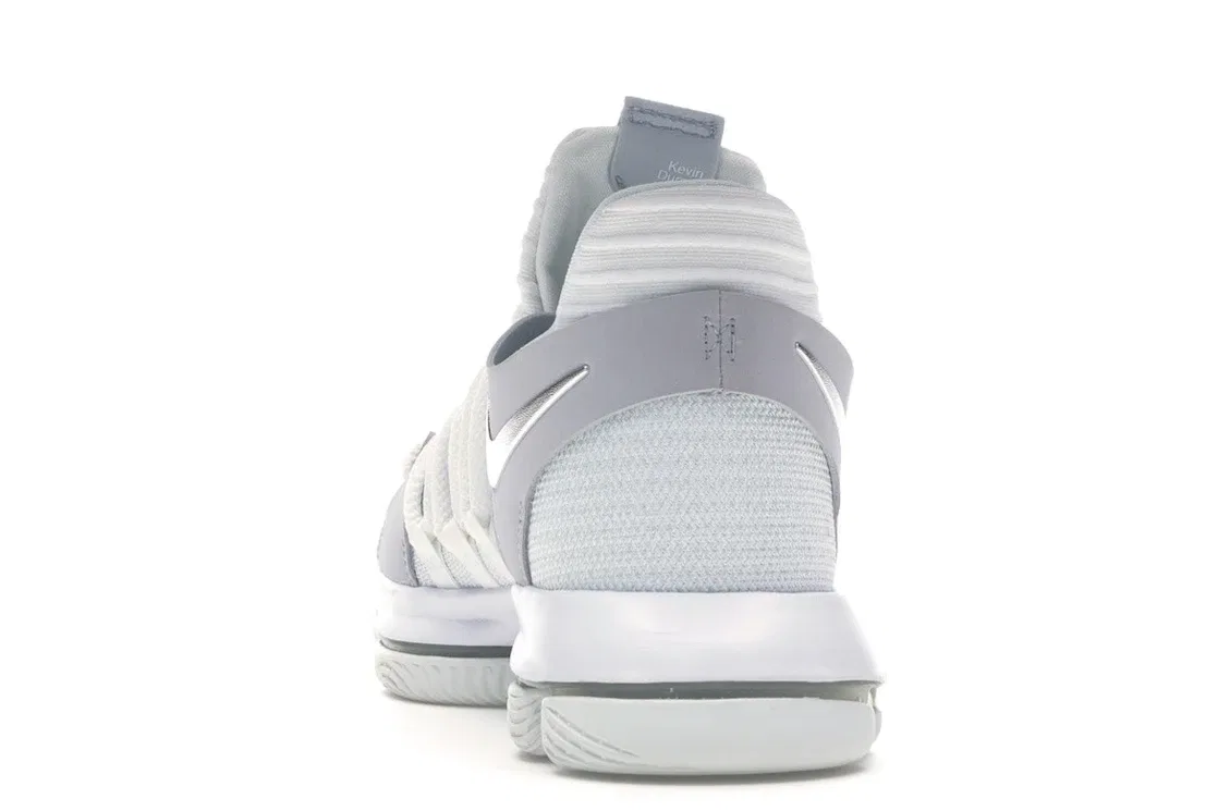 Детские кроссовки для мальчиков баскетбольные Nike KD 10 Still KD, White Chrome Pure Platinum — фото 4