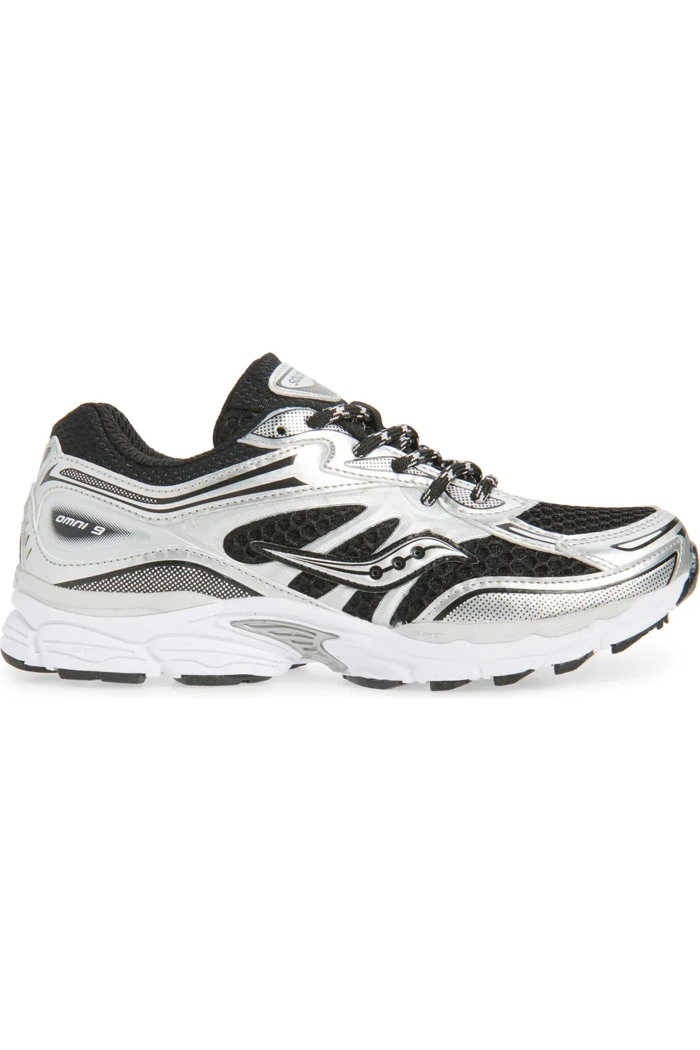 Кроссовки детские с сетчатым верхом ProGrid Omni 9 Saucony, Black Silver — фото 3