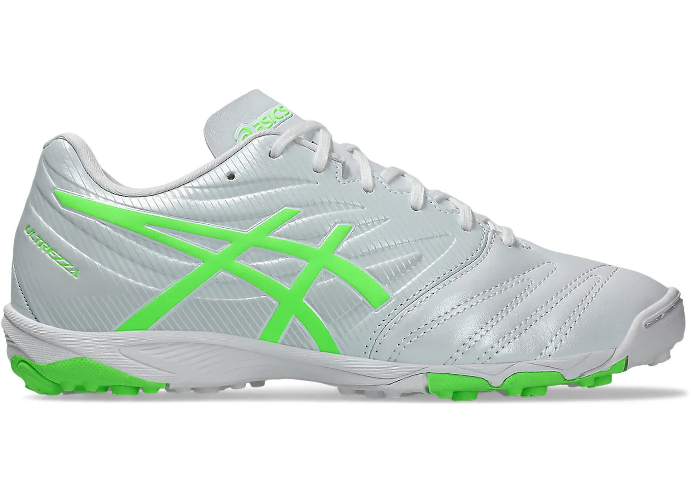 Детские кроссовки для мальчиков и девочек без шнуровки ASICS Ultrezza 3 TF, White/Green Gecko