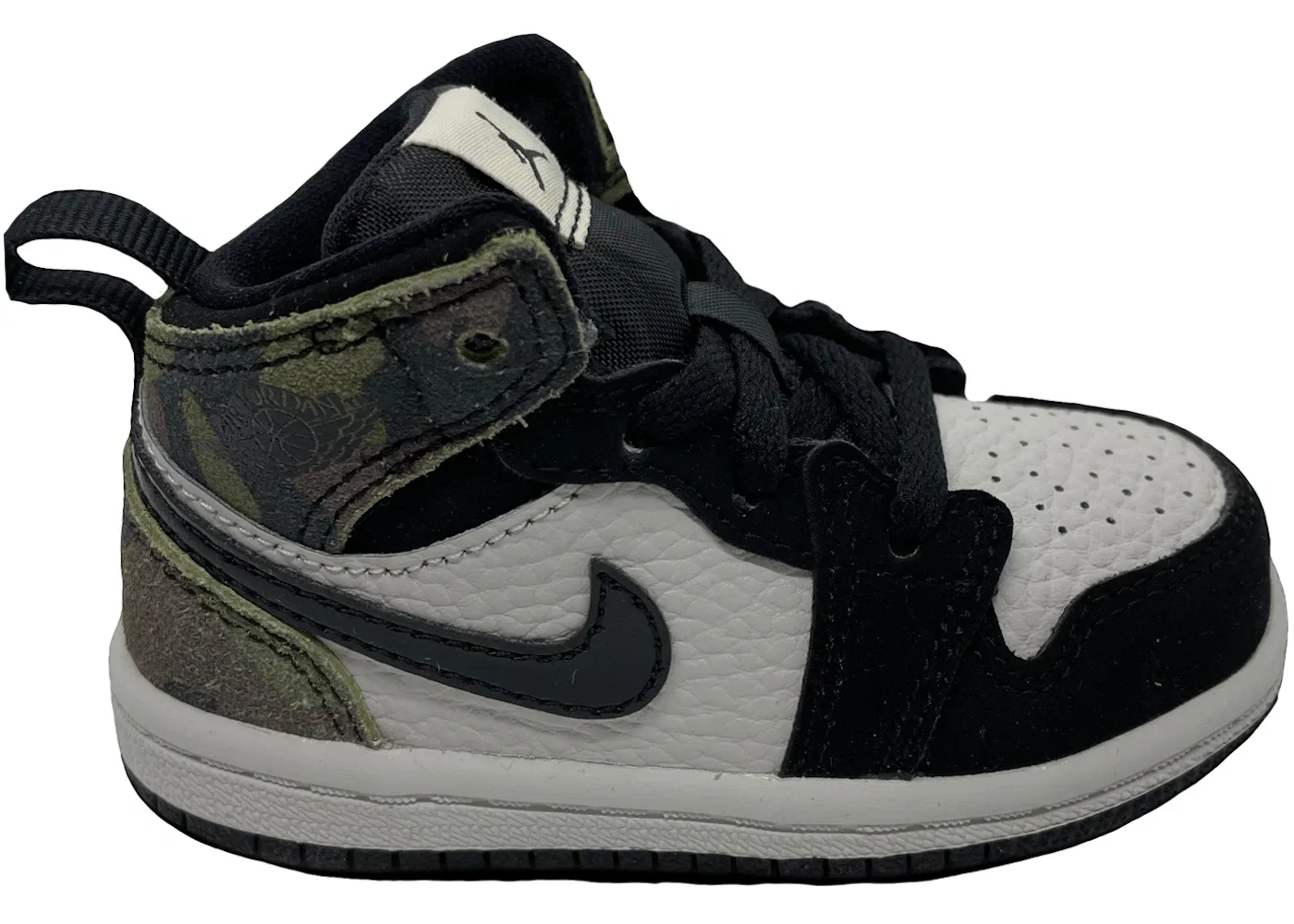 Детские кроссовки с камуфляжным принтом Jordan 1 Mid Camo Jordan, Light Bone/Black