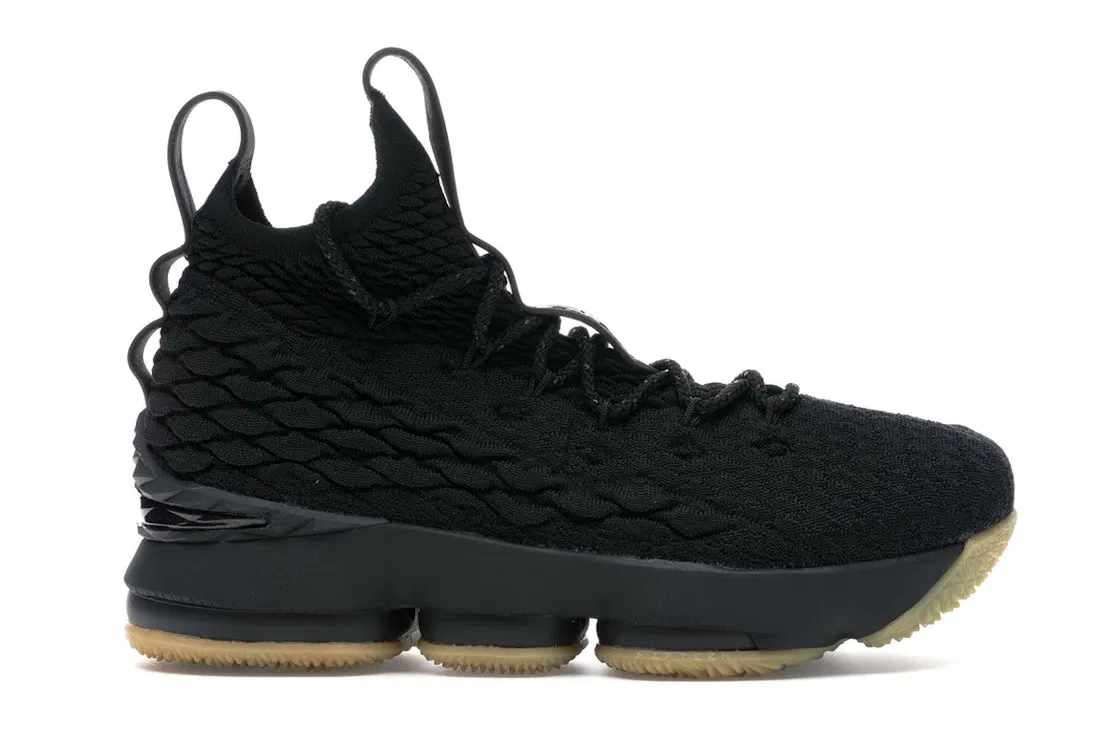 Детские кроссовки для баскетбола Nike LeBron 15, Black/Gum Light Brown