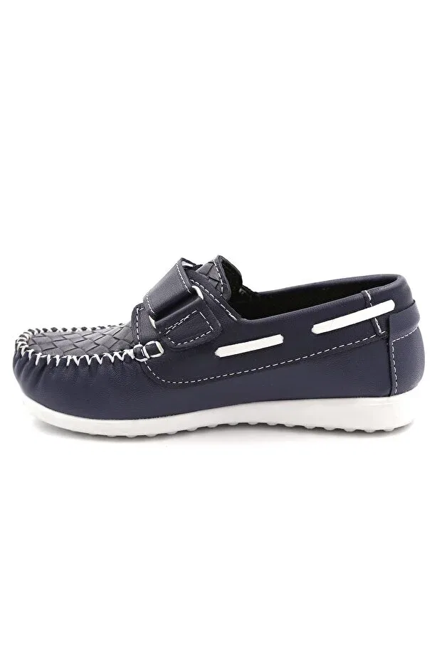 Детские туфли для мальчиков с липучкой Ewen Tomm, Patterned Navy Blue — фото 3