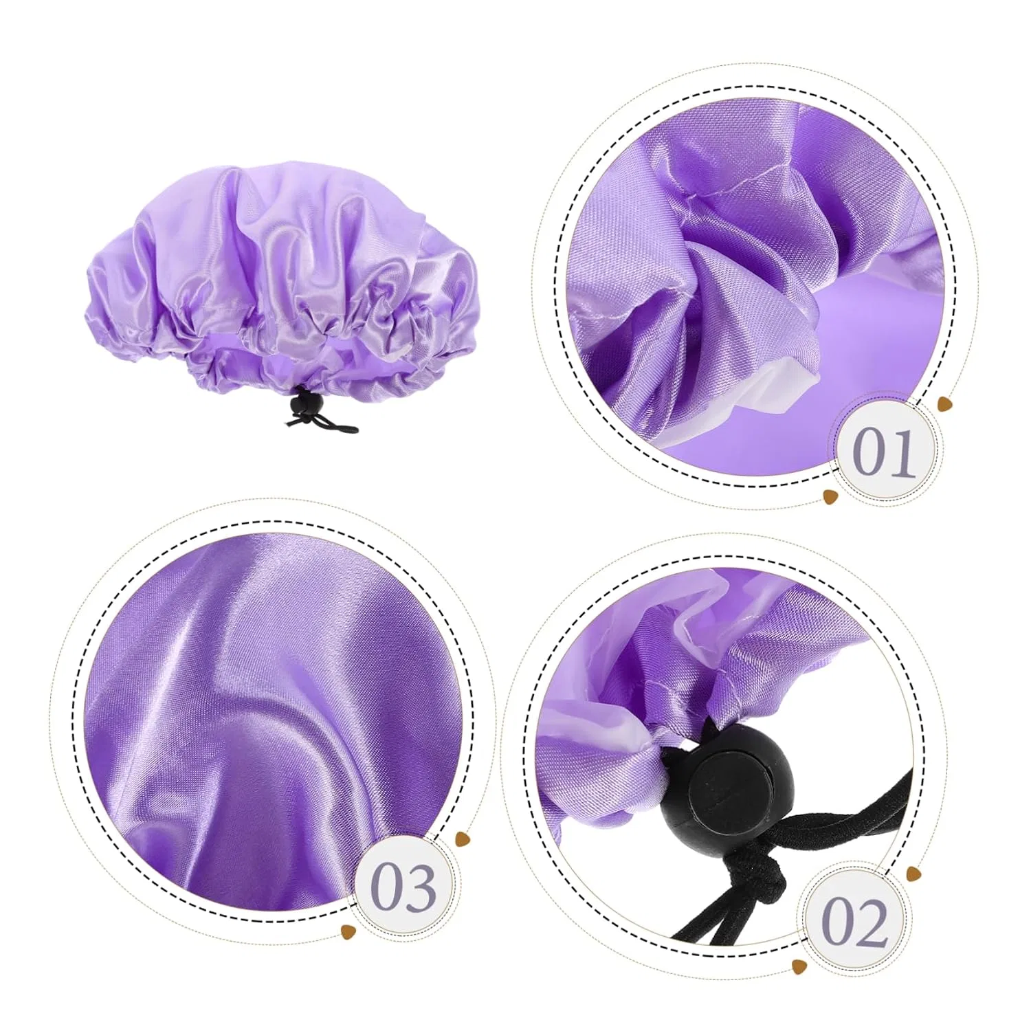 Шапочка для душа Satin, Pack of 10, Purple Beavorty — фото 3