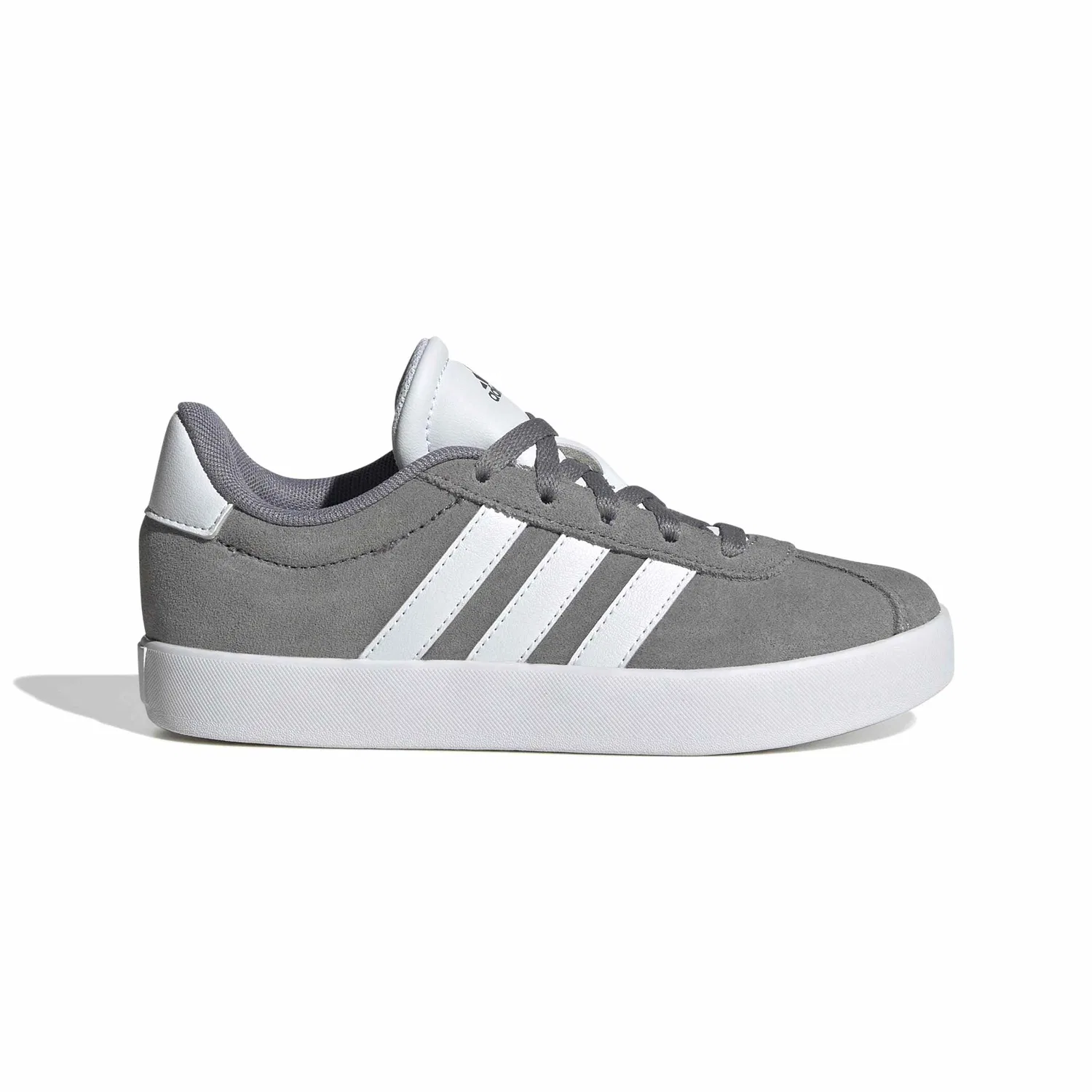 Детские кроссовки для мальчиков с липучкой Vl Court 3.0 Kids Adidas, Grey Three Cloud White Grey Two — фото 2