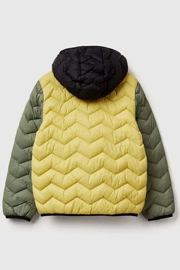 Детское пальто для мальчиков с капюшоном United Colors Of Benetton, Yellow — фото 2