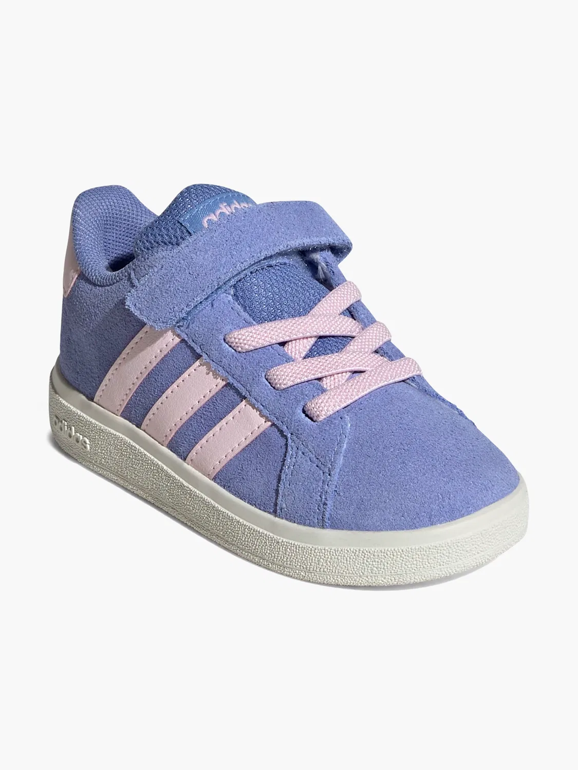Детские кроссовки с эластичной шнуровкой и липучкой Adidas Grand Court 00S EL I, синий — фото 2