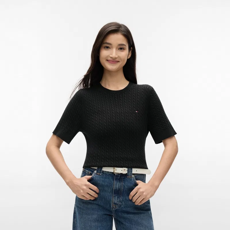 Женский свитер с круглым вырезом Tommy Hilfiger, Black BDS — фото 3