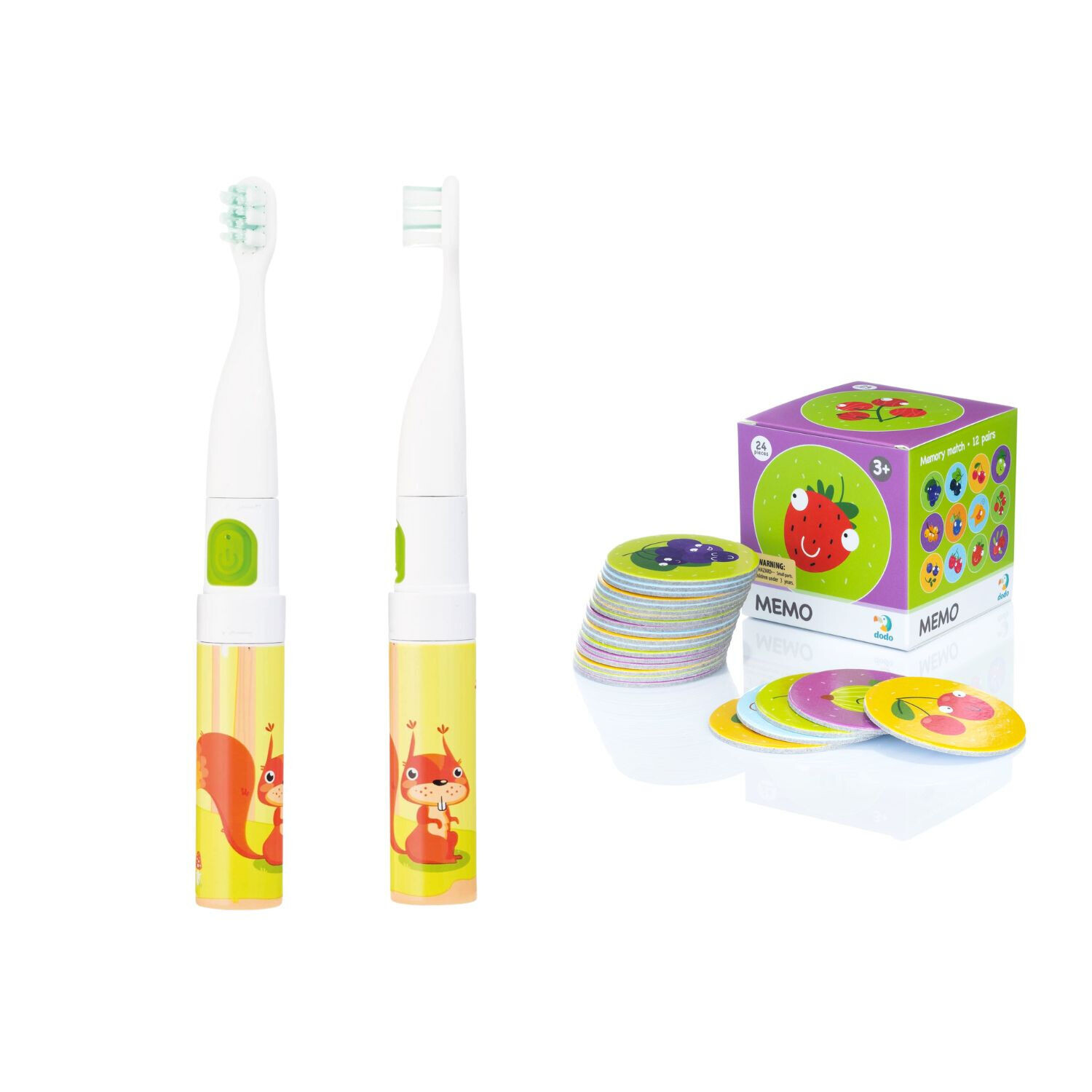 

Vitammy Smile подарочный набор: звуковая зубная щетка для детей белочка, 1 шт + игра-картинка, 1 шт