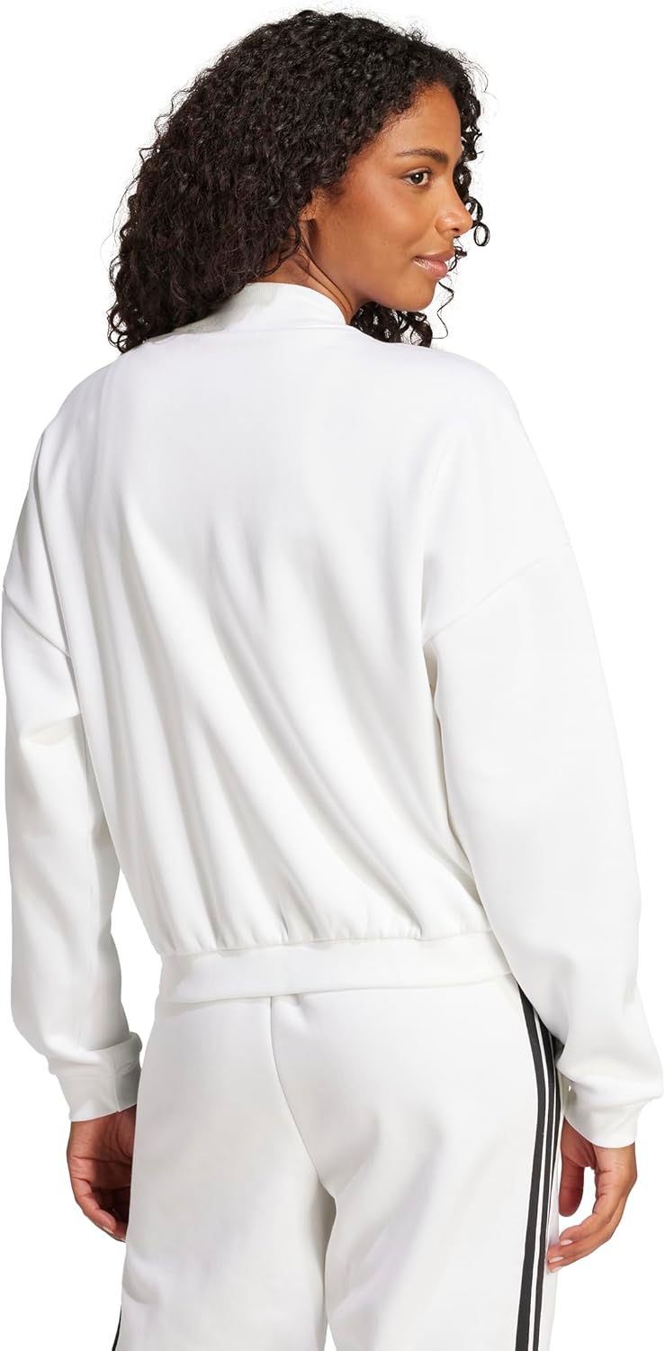 Женская куртка-бомбер Adidas Originals Adidas Essentials с флисом, белый — фото 3