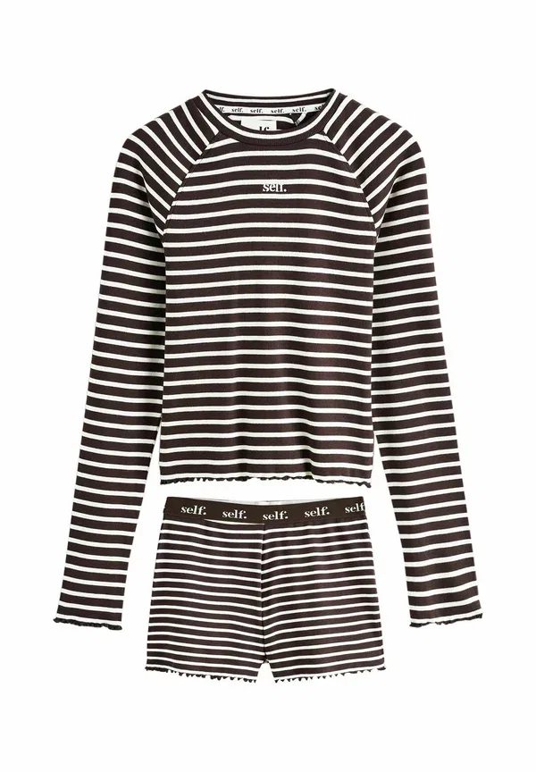 Пижамный комплект полосатый Regular Fit Next, Chocolate Stripe, шоколадный