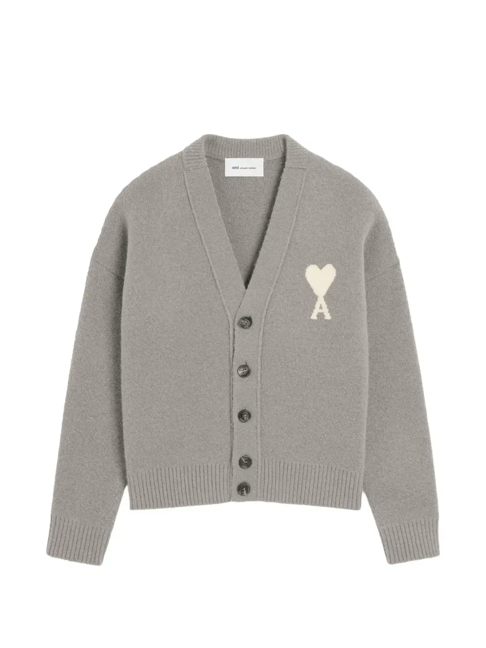 Кардиган из альпаки с Ami de Coeur Ami Paris, серый