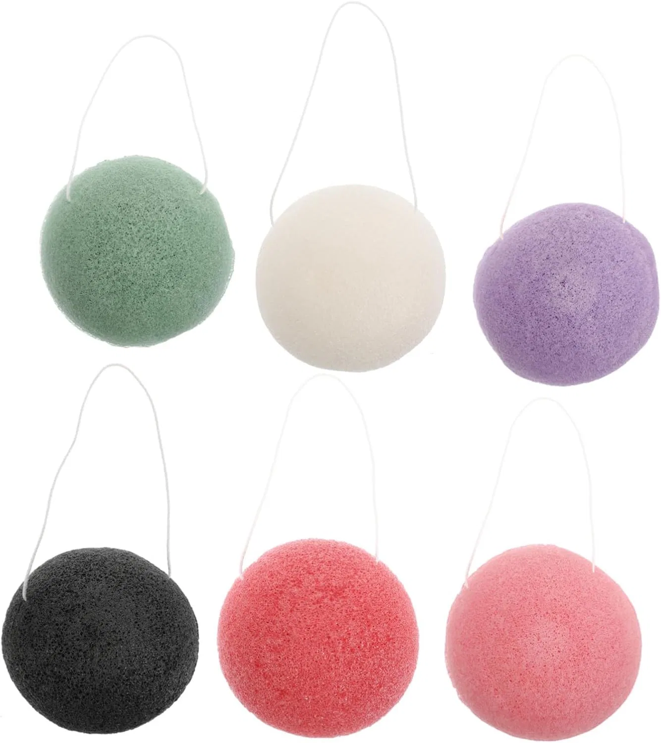 Спонж для лица эксфолирующий, FONDOTIN, 6 шт, 38 г, Assorted Colours