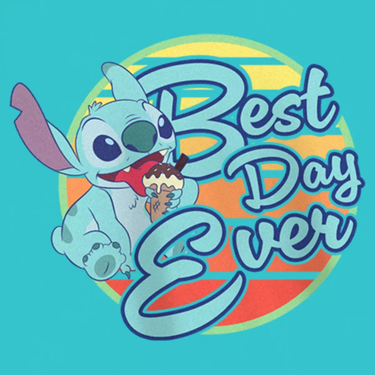 Детское футболка с принтом Best Day Ever Stitch Lilo & Stitch, Tahiti Blue — фото 2
