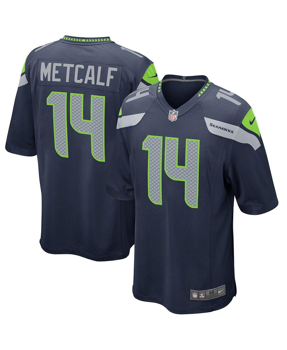 

Мужская футболка dk metcalf college navy seattle seahawks game jersey Nike, синий