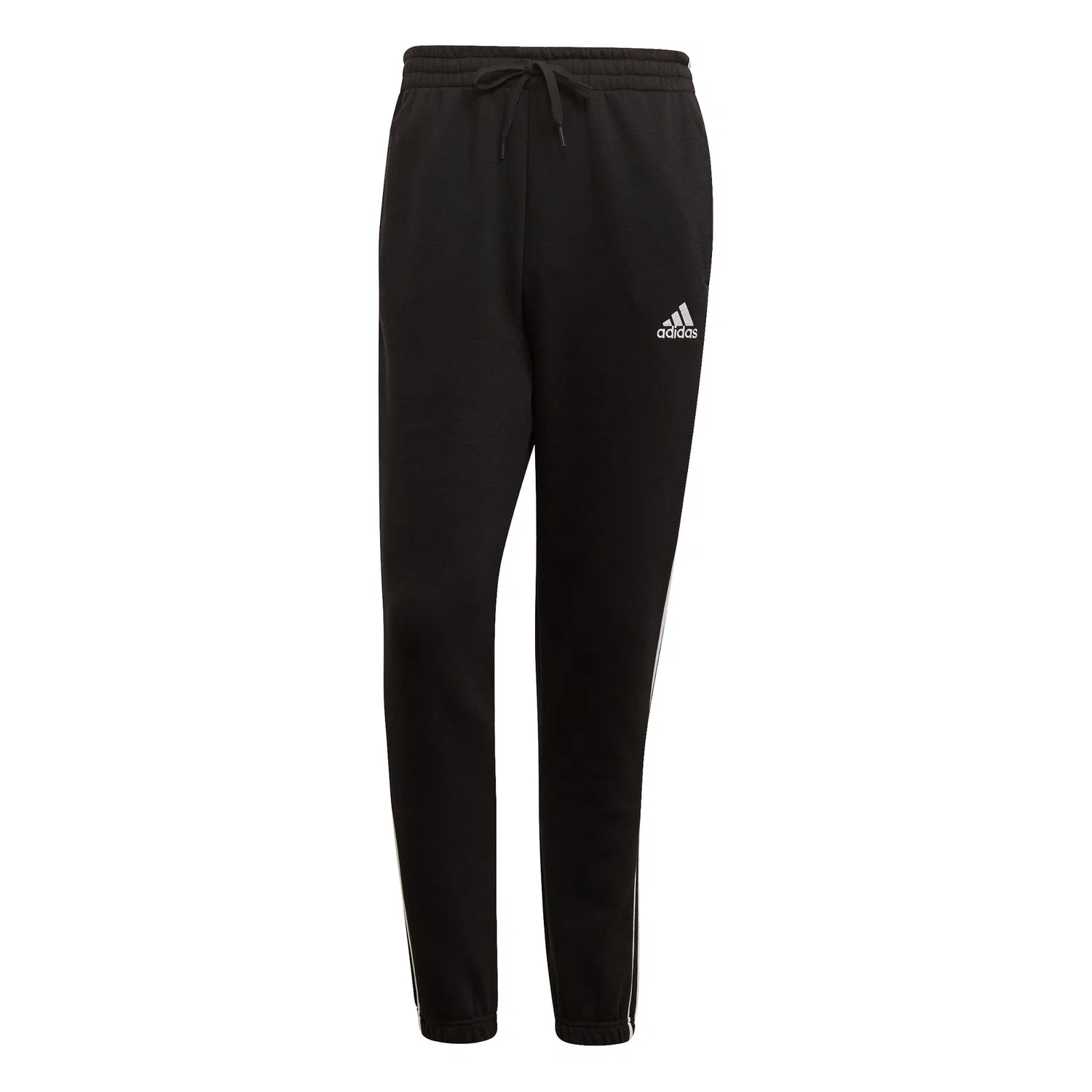 Мужские спортивные брюки с эластичным поясом Essentials Fleece Tapered Elastic Adidas, Schwarz Weiss — фото 2