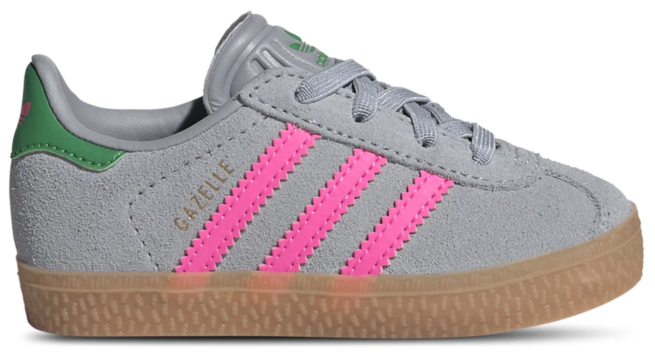 Кеды для девочек Gazelle Adidas, цвет Lucid Pink/Halo Silver/Green