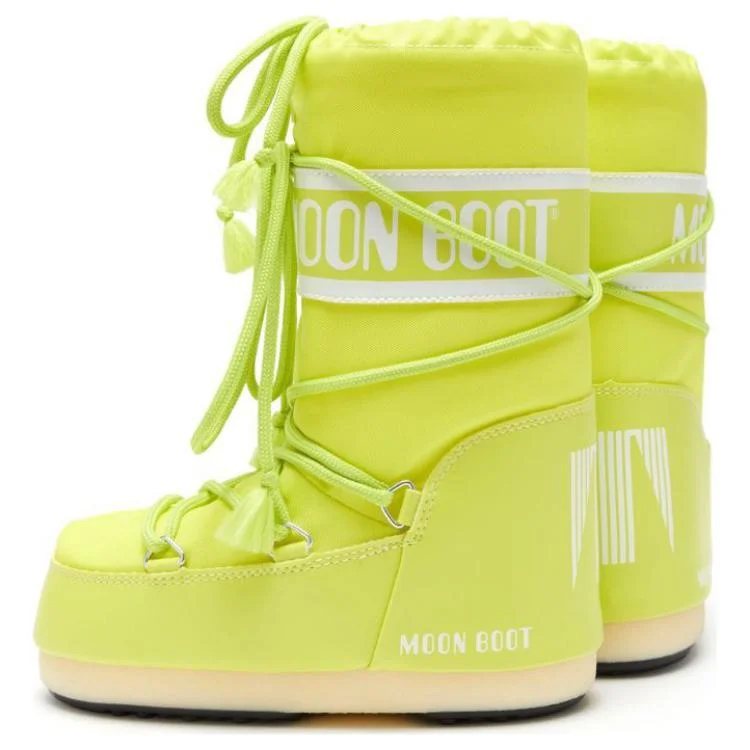 Зимние ботинки женские Moon Boot MB ICON из текстиля и экокожи, желтый — фото 4