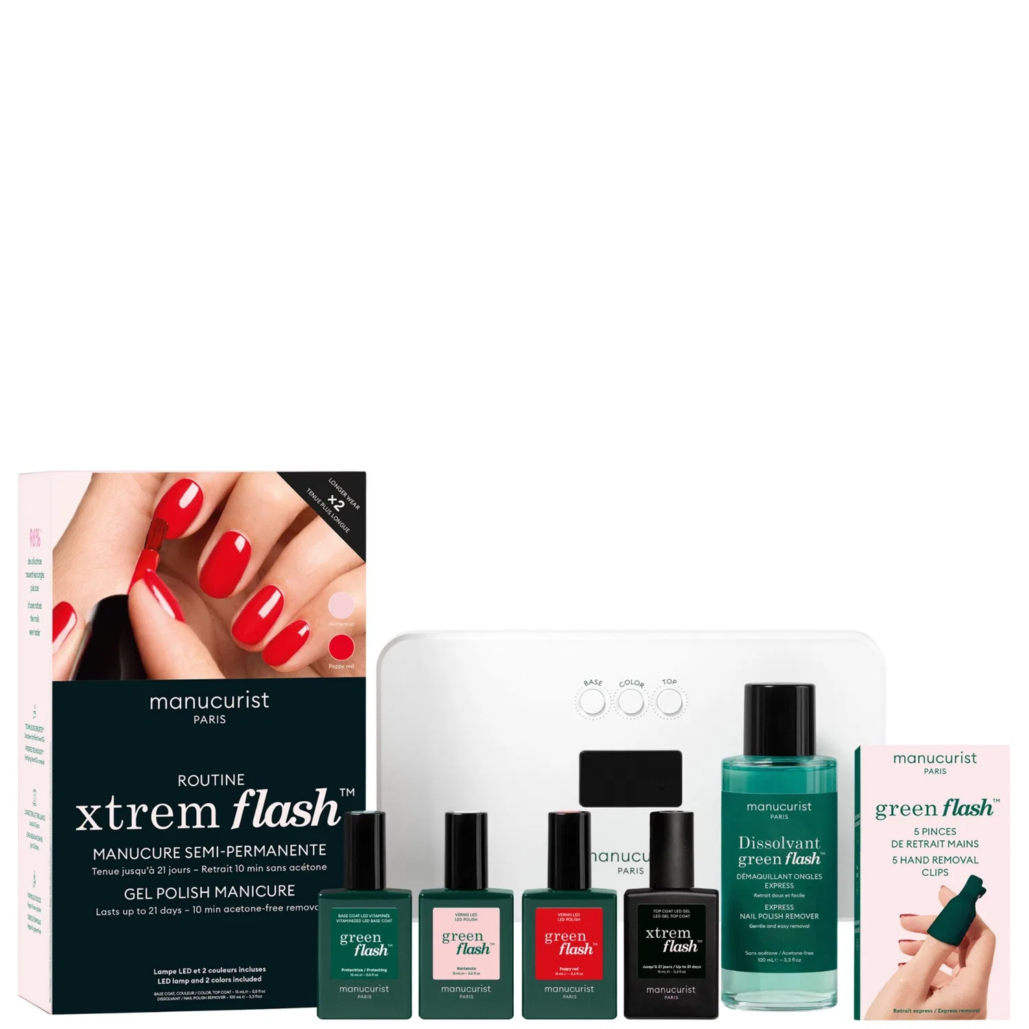 Набор для гель-лака At Home Gel Xtreme Flash Kit Poppy Red & Hortencia Manucurist