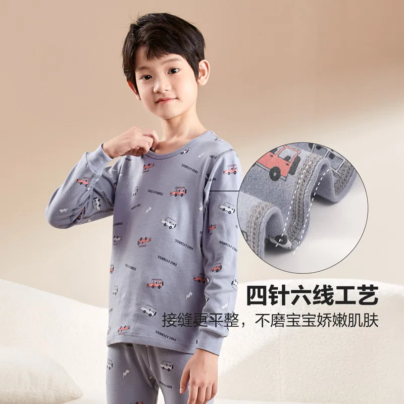 Детское белье хлопковое комплект для девочек Red bean, Blue Gray — фото 3