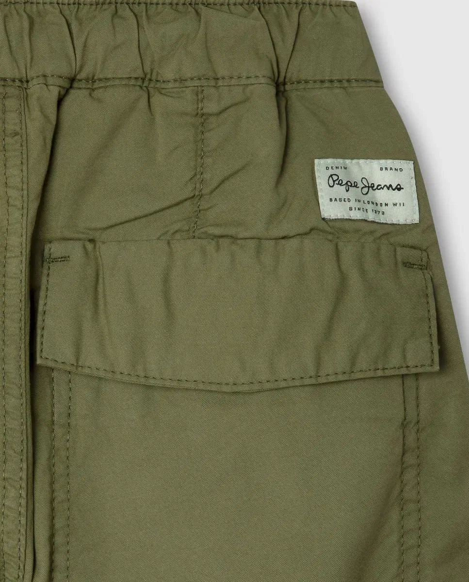 Детские штаны карго для мальчиков с принтом Bale Pepe Jeans, Verde Militar — фото 3