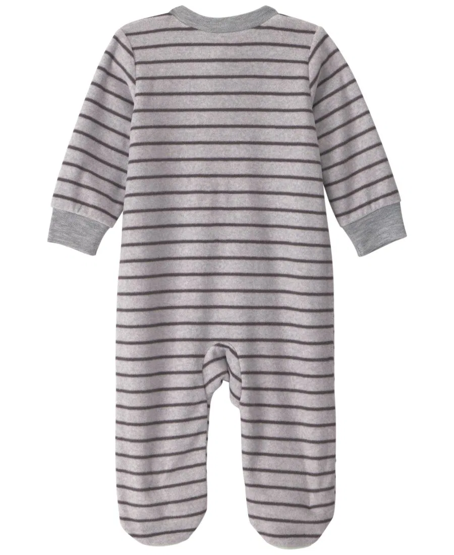 Детский комбинезон-пижама из флиса с принтом Monster Striped, Carters, Gray — фото 2