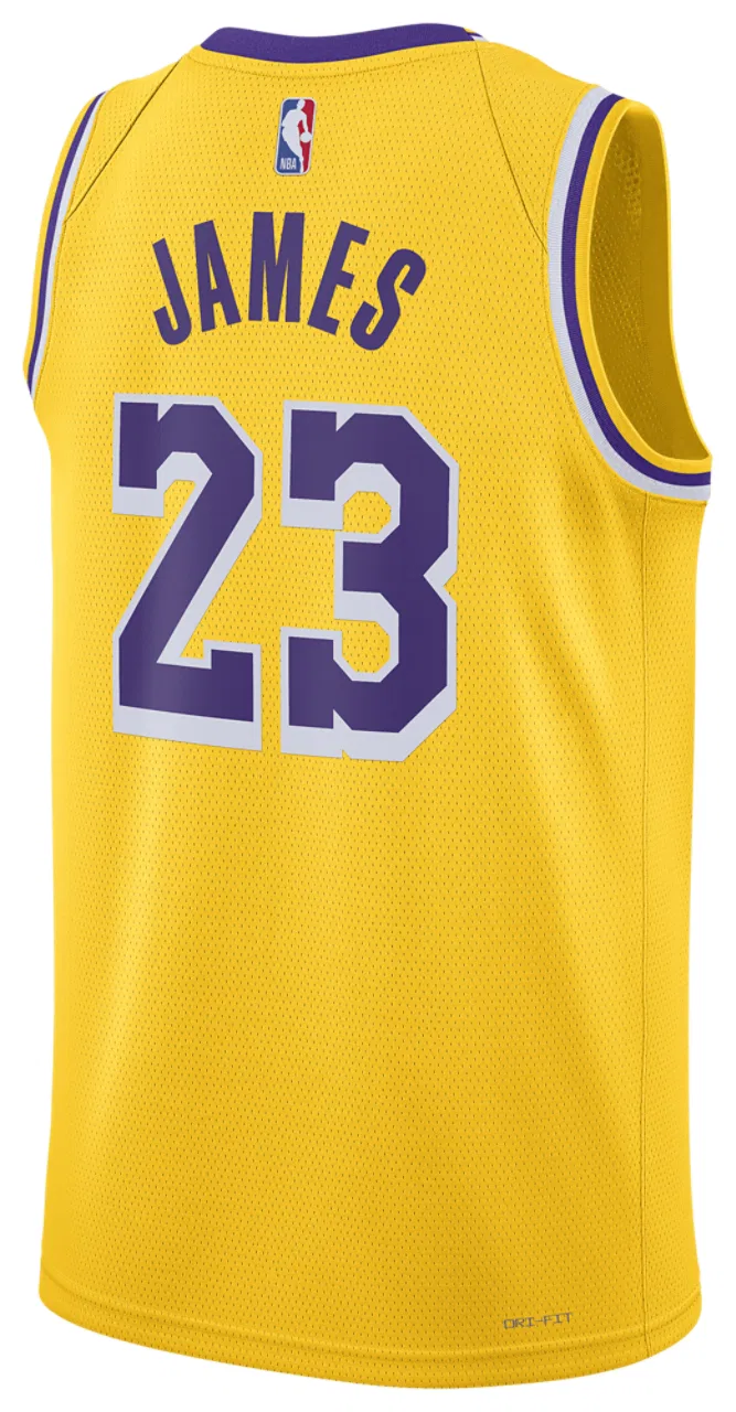Мужская баскетбольная джерси Lakers Dri-FIT Swingman Icon Nike, желтый/фиолетовый — фото 2