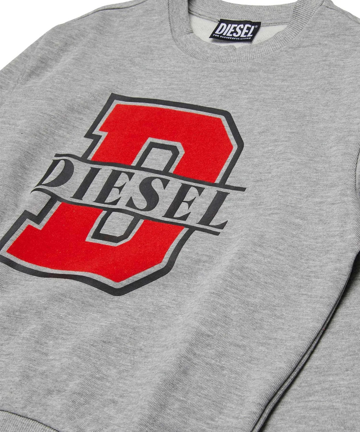 Детская толстовка с длинным рукавом с принтом, бренд DIESEL KIDS, Grey — фото 3