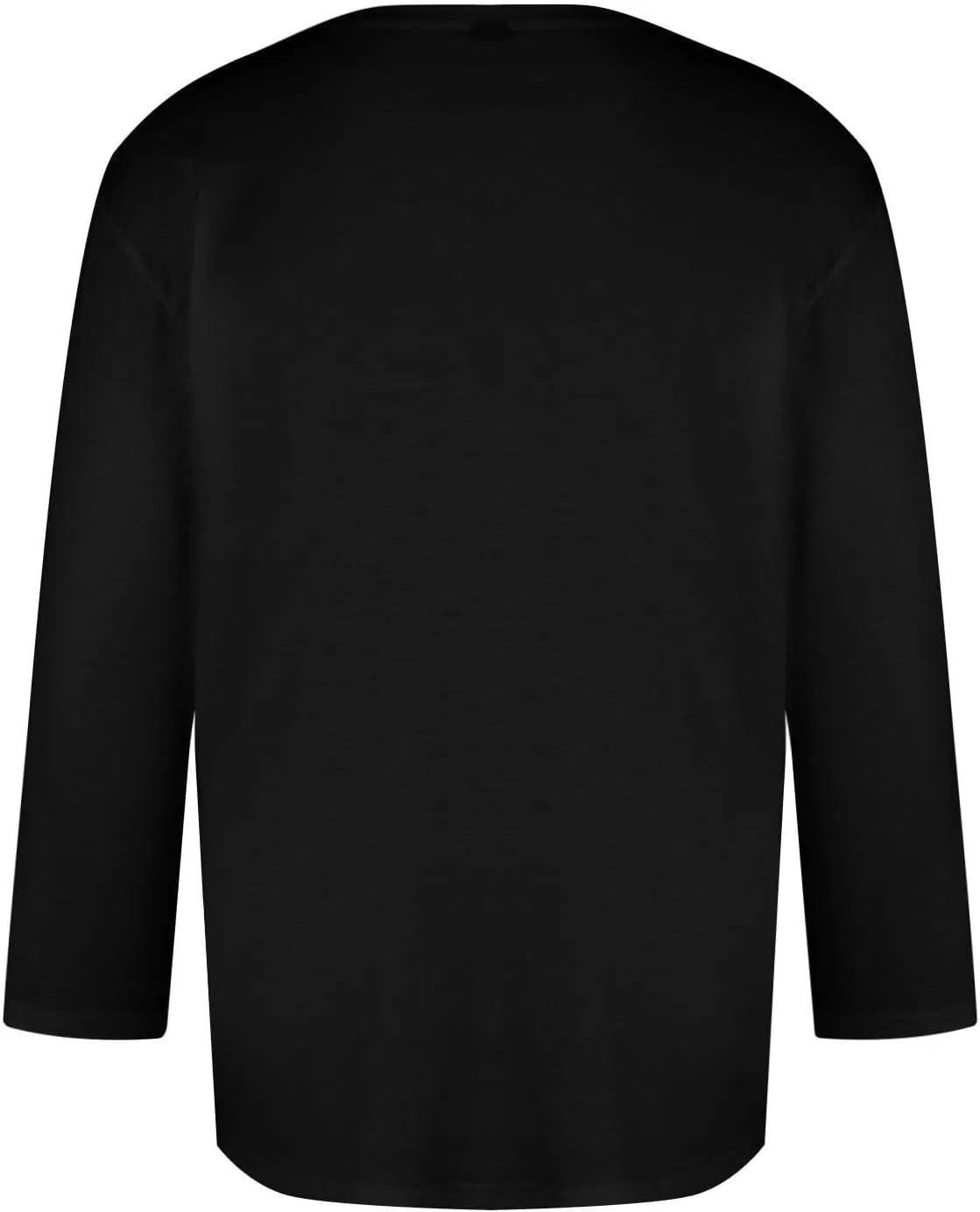 Мужская футболка с длинным рукавом 3/4 свободного кроя, Black — фото 3